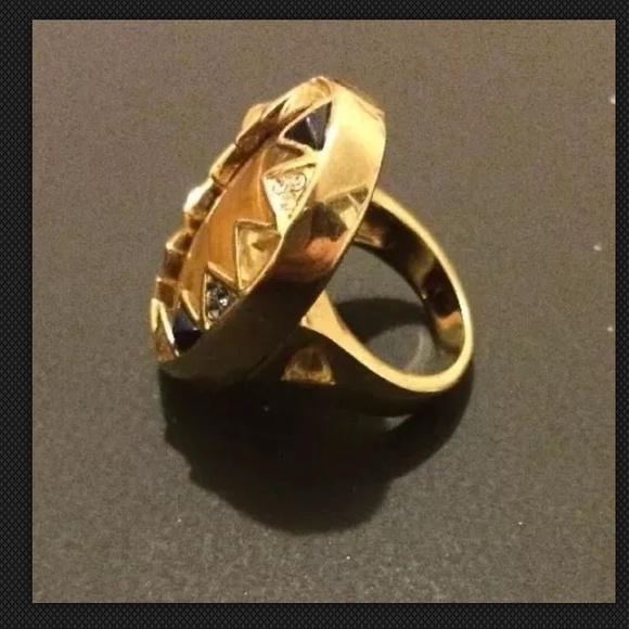 House Of Harlow Tigers Eye Geometric Ring Size 6 - Picture 3 of 3